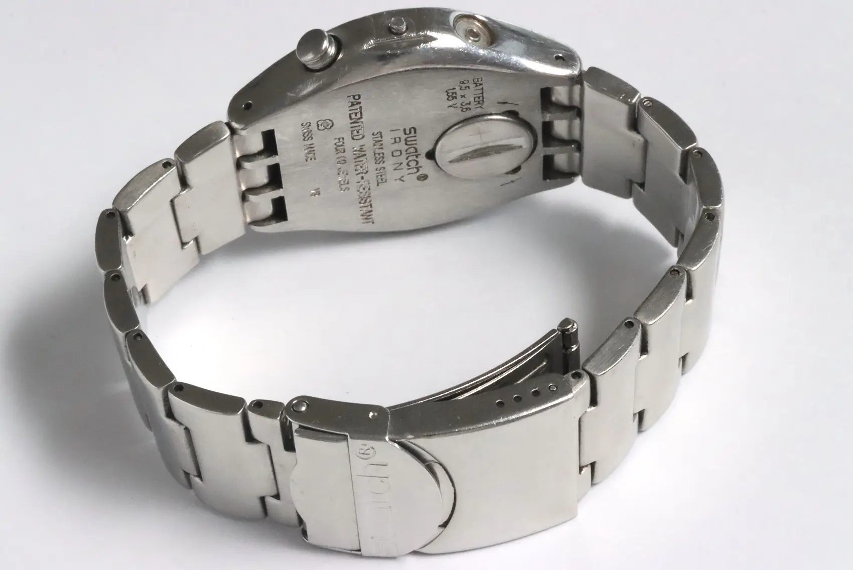 Watch swatch swiss AG 2002 silver band with stones fashion