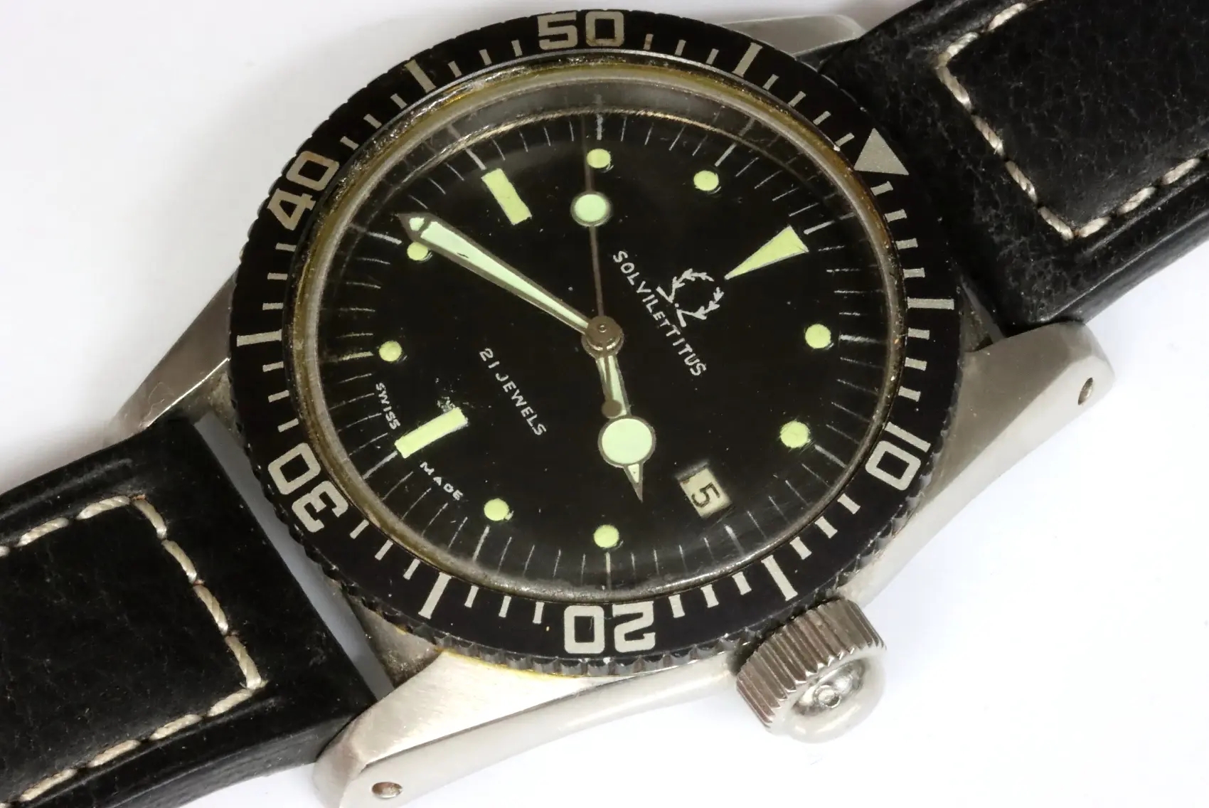 Solvil et Titus diver's men's watch found as is, for restore and untested