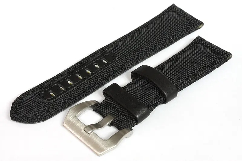 24mm quality genuine Leather/Nylon watch strap - 143653
