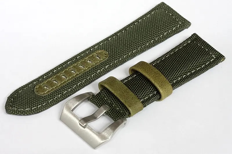 24mm quality genuine Leather/Nylon watch strap - 143655