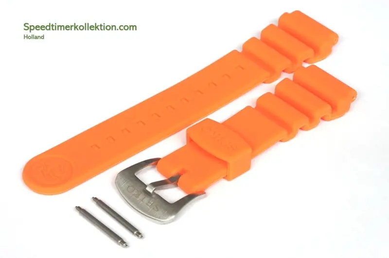 Divers Orange silicone Padi Strap for Seiko SKX007 Divers Included Springbars